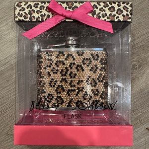 Betsey Johnson Leopard Rhinestone Flask